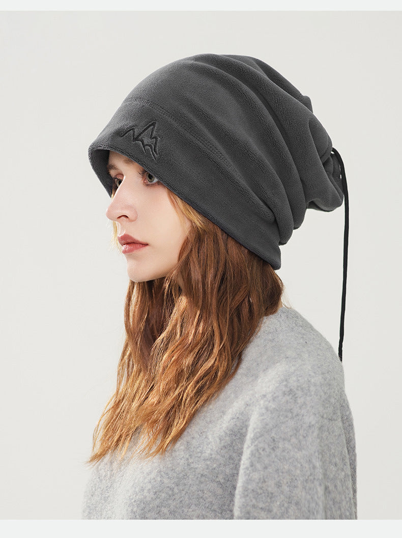 Adiffu Autumn And Winter Outdoor Cycling Trekking Warm Ear-protection Windproof Hat Aoxiang Solid Color Pile Hat Thickened Dual-purpose Bib