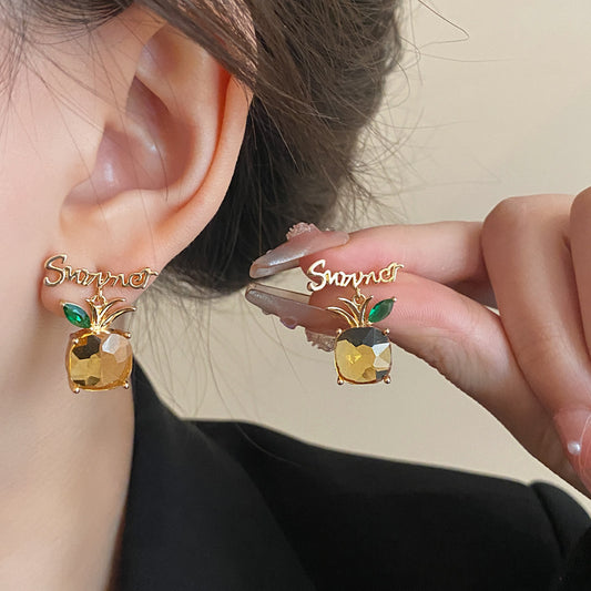 Adiffu Fresh Alphabet Pineapple Earrings