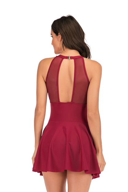 Adiffu Comfortable Monochrome One-piece Swimsuit