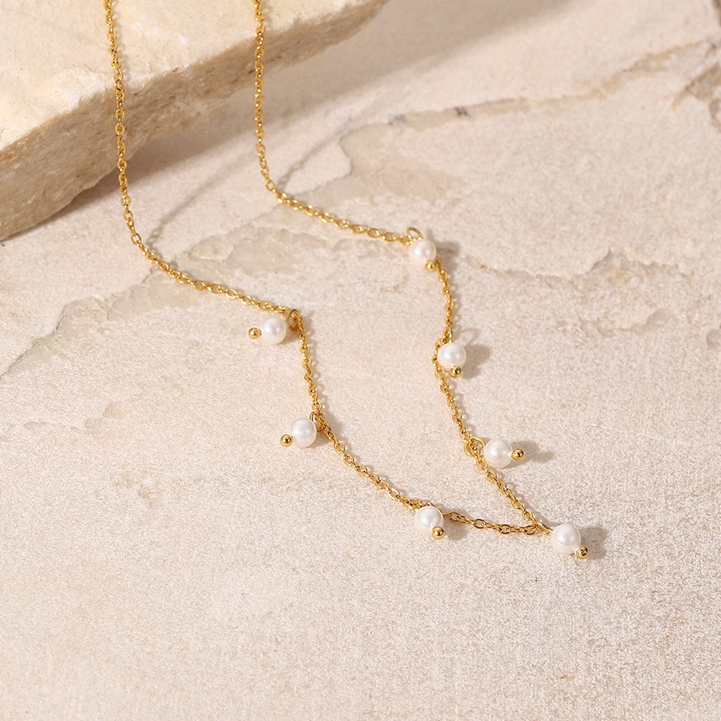 Adiffu French Elegant Pearl Necklace For Women