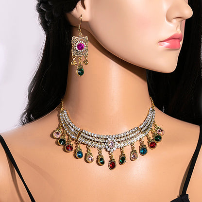 European and American Vintage Rhinestone Jewelry Set