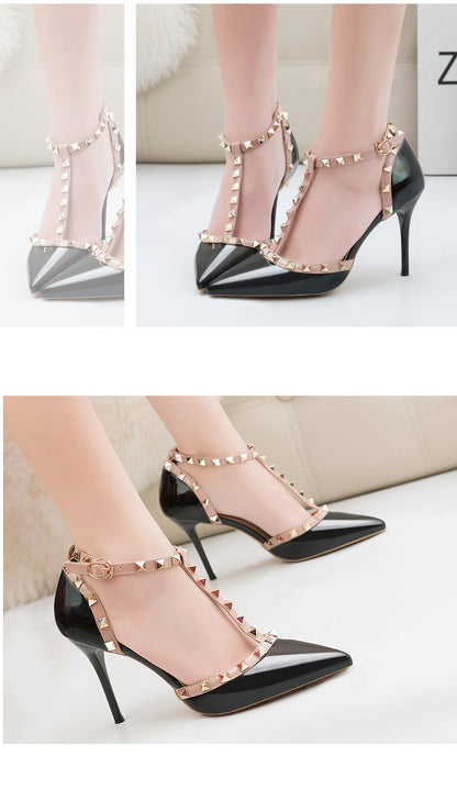 Pointed One-line Sandals With High Heels