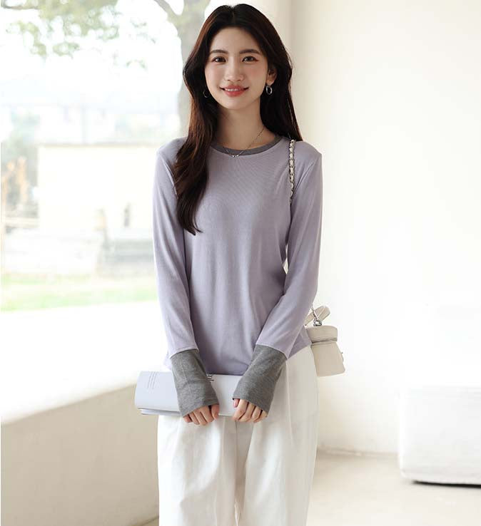 Adiffu Circular Design Waist Slimming Long Sleeve T-shirt