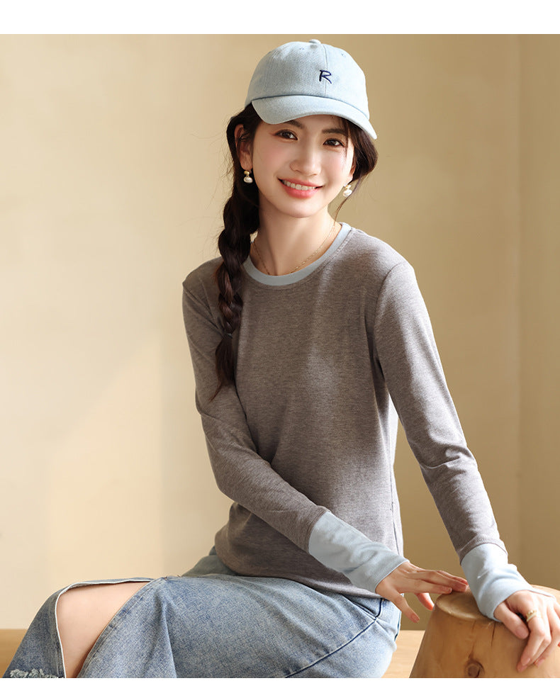 Adiffu Circular Design Waist Slimming Long Sleeve T-shirt