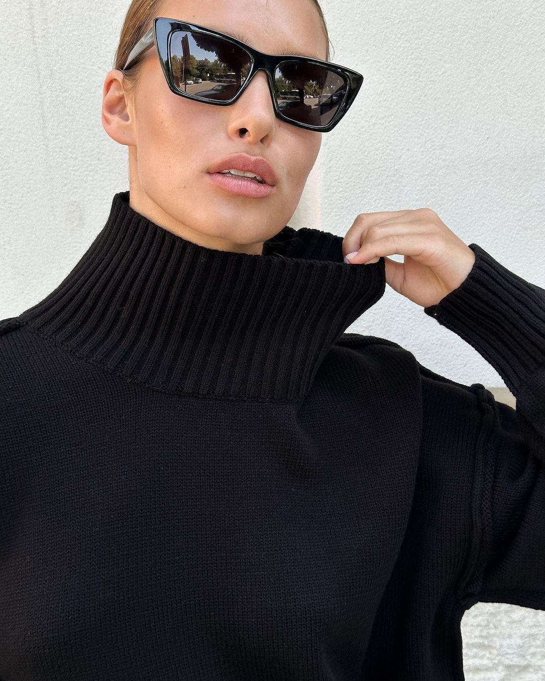 Adiffu Loose Comfortable Turtleneck Knit Pullover Sweater