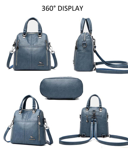 Adiffu Fashion Multi-Functional Backpack Handbag Single Shoulder Crossbody Bag
