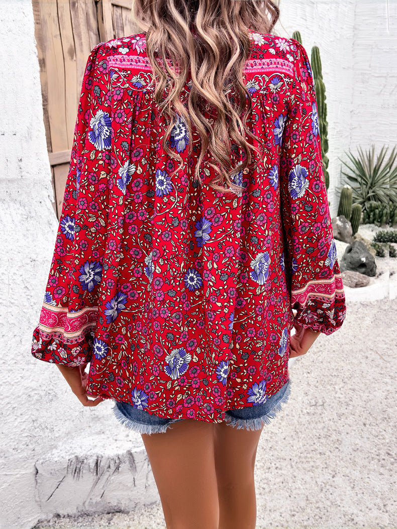Loose Comfortable Printed Long-sleeved Shirt