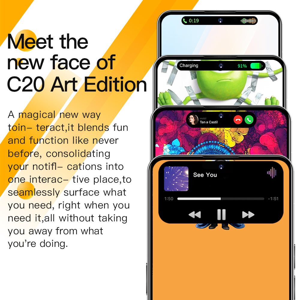 2024 New C20 Art Edition Smartphone 4G Network HD Screen 3+32GB Intelligent Mobile Phone