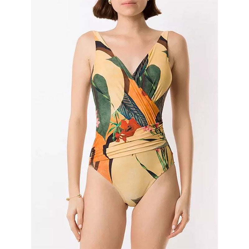 Adiffu Printed Long Skirt Swimsuit