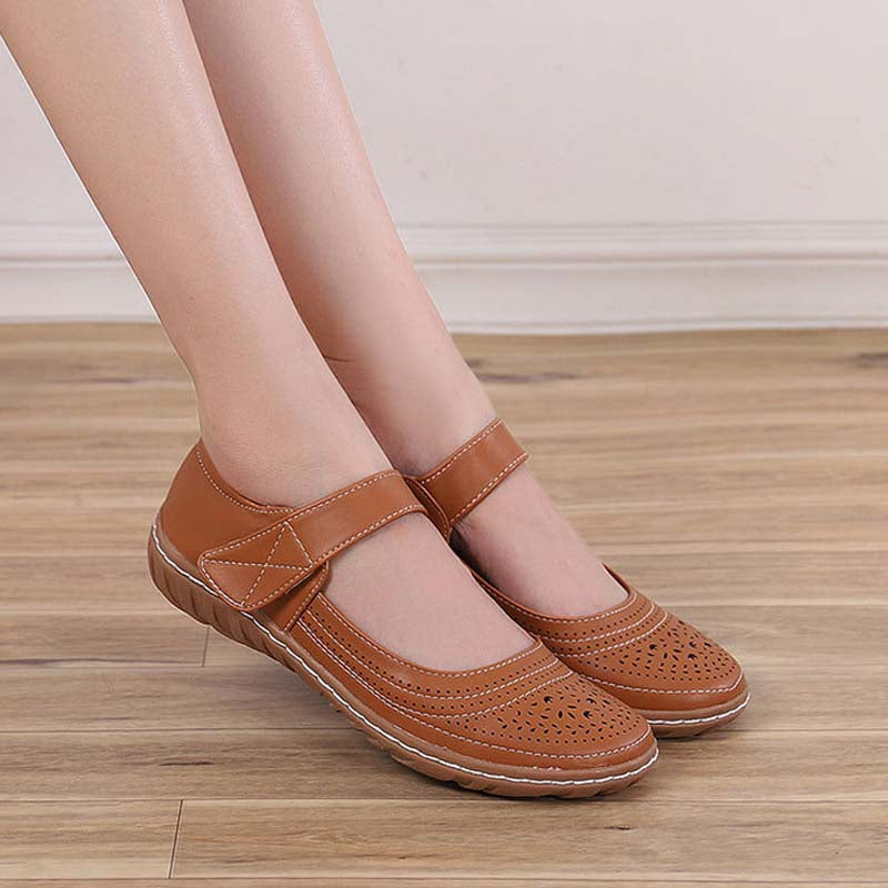 Simple Shallow Hollow Casual Flat Women's Shoes