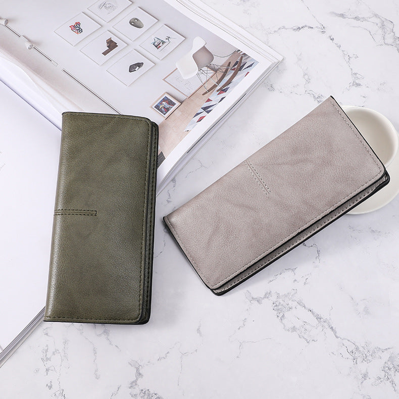 Adiffu Simple And Thin Money Clip Multi-Card Anti-degaussing Retro Change Clutch Bag