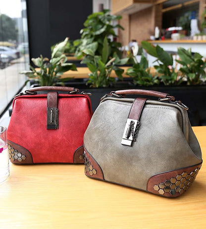 Adiffu Vintage Riveted Shoulder Crossbody Bag