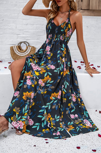 Adiffu Casual Holiday Print Strappy Dress