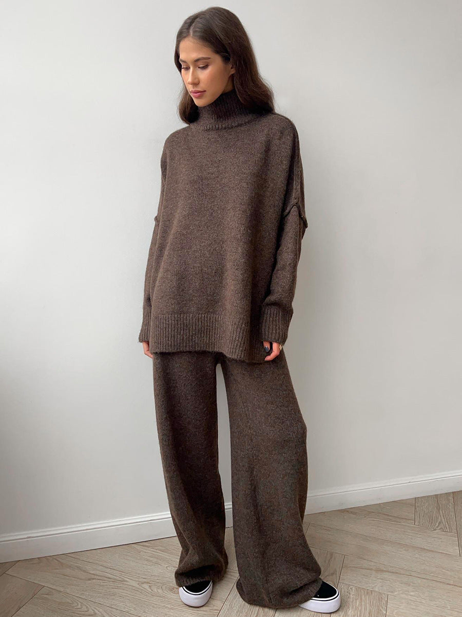 Adiffu Loose Casual Turtleneck Sweater Set