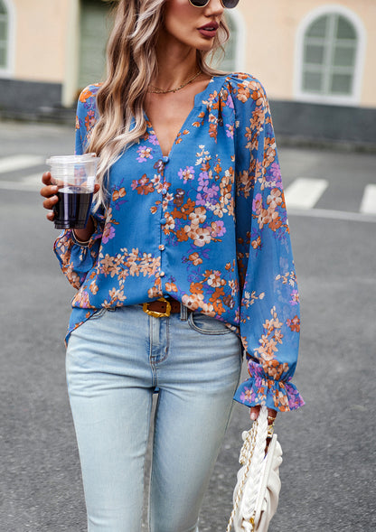 Adiffu Elegant Floral Shirt For Lady