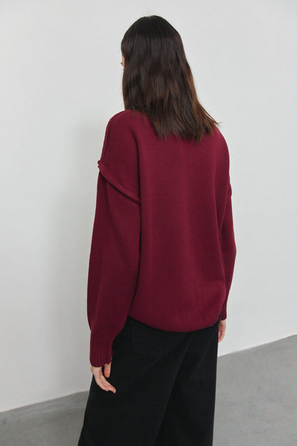 Adiffu Loose Comfortable Turtleneck Knit Pullover Sweater