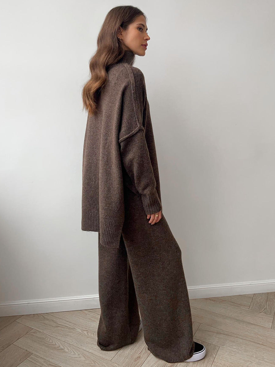 Adiffu Loose Casual Turtleneck Sweater Set