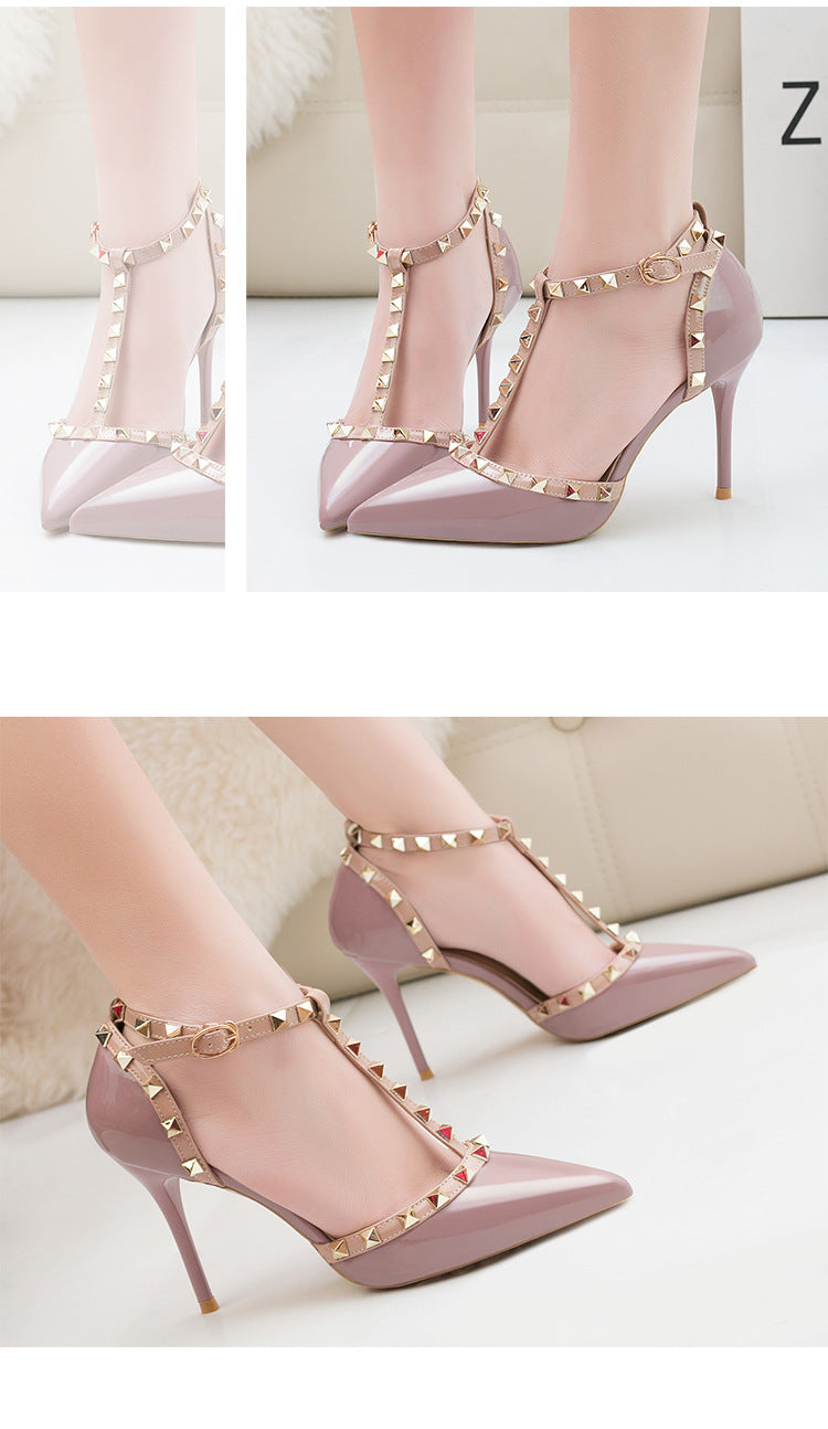 Pointed One-line Sandals With High Heels