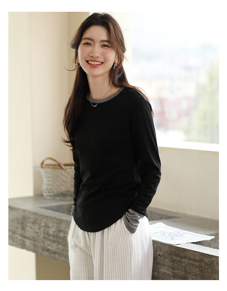 Adiffu Circular Design Waist Slimming Long Sleeve T-shirt