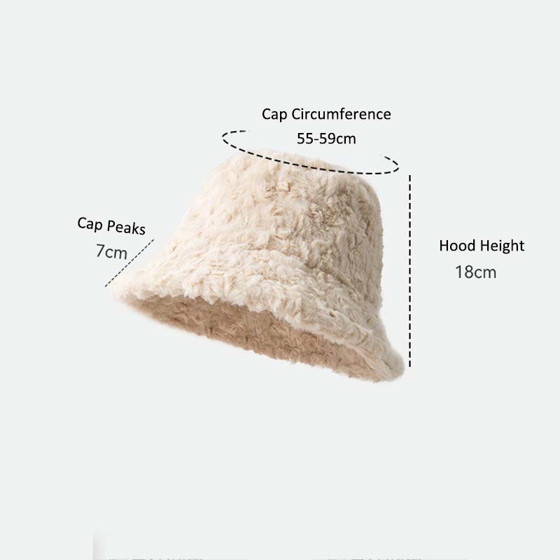 Adiffu Women's Warm Winter Bucket Hat Fluffy Hat