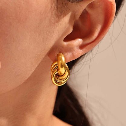 Adiffu  Modern Circle Winding Ear Stud