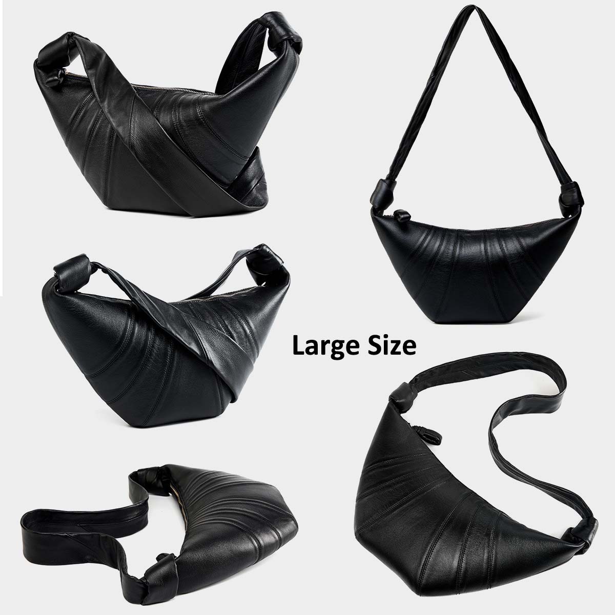 Adiffu Black Sheepskin Horn Bag