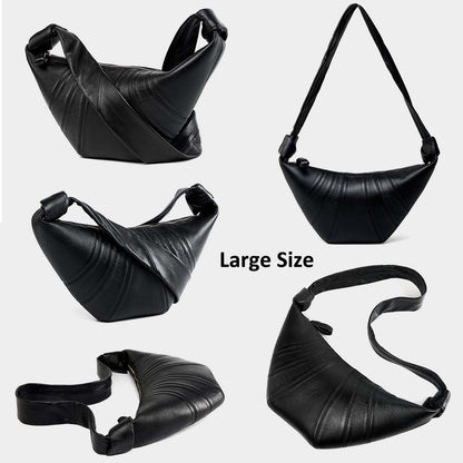 Adiffu Black Sheepskin Horn Bag