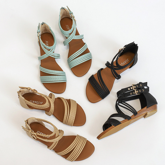 Open-toed Roman Sandals With Soft Soles