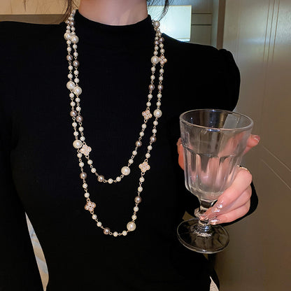 Adiffu Long Imitation Pearl Necklace