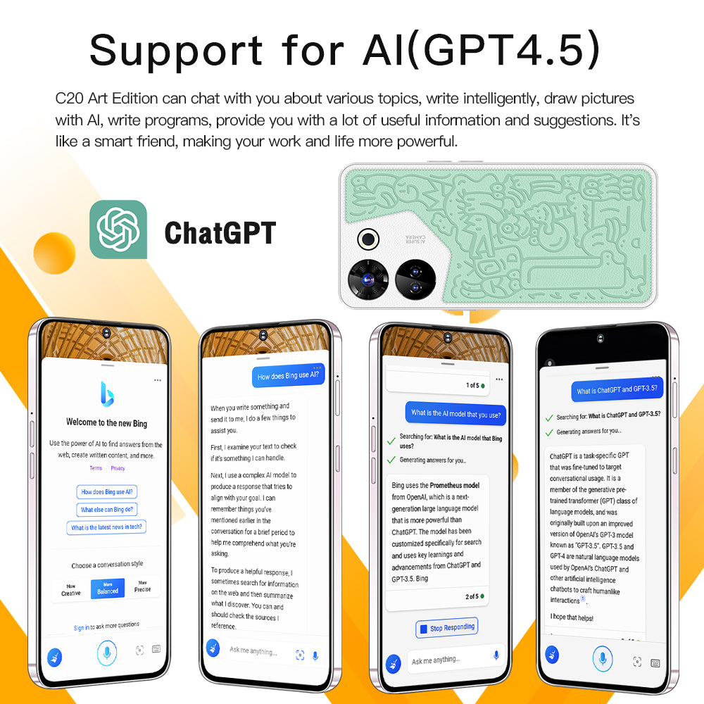 2024 New C20 Art Edition Smartphone 4G Network HD Screen 3+32GB Intelligent Mobile Phone