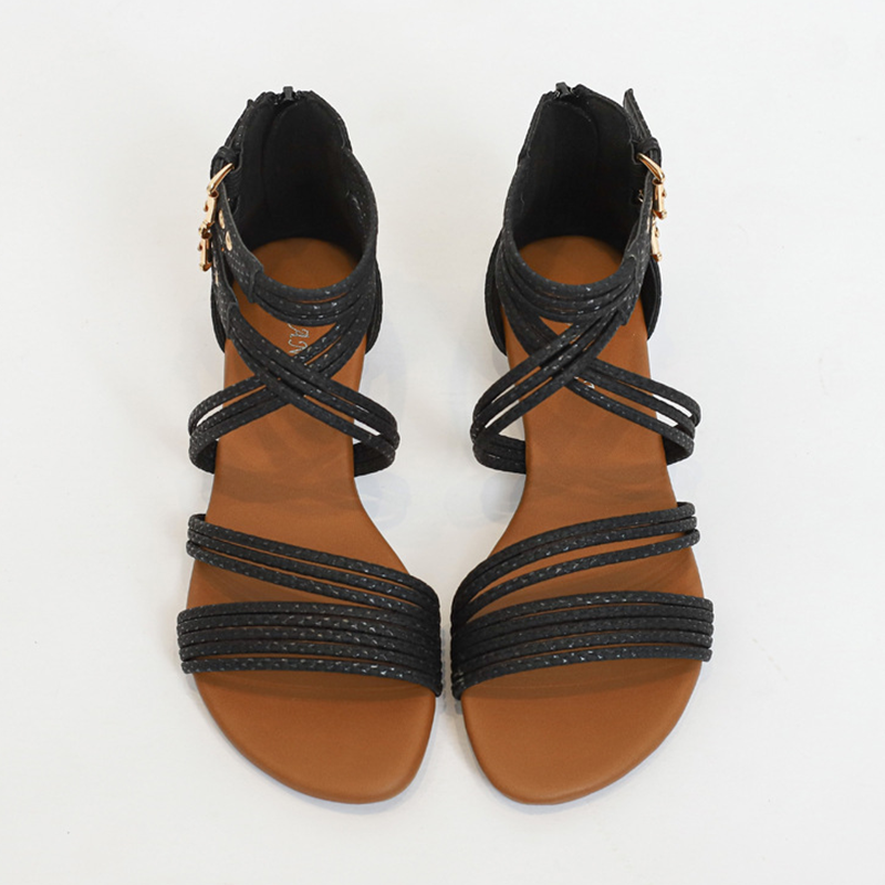 Open-toed Roman Sandals With Soft Soles