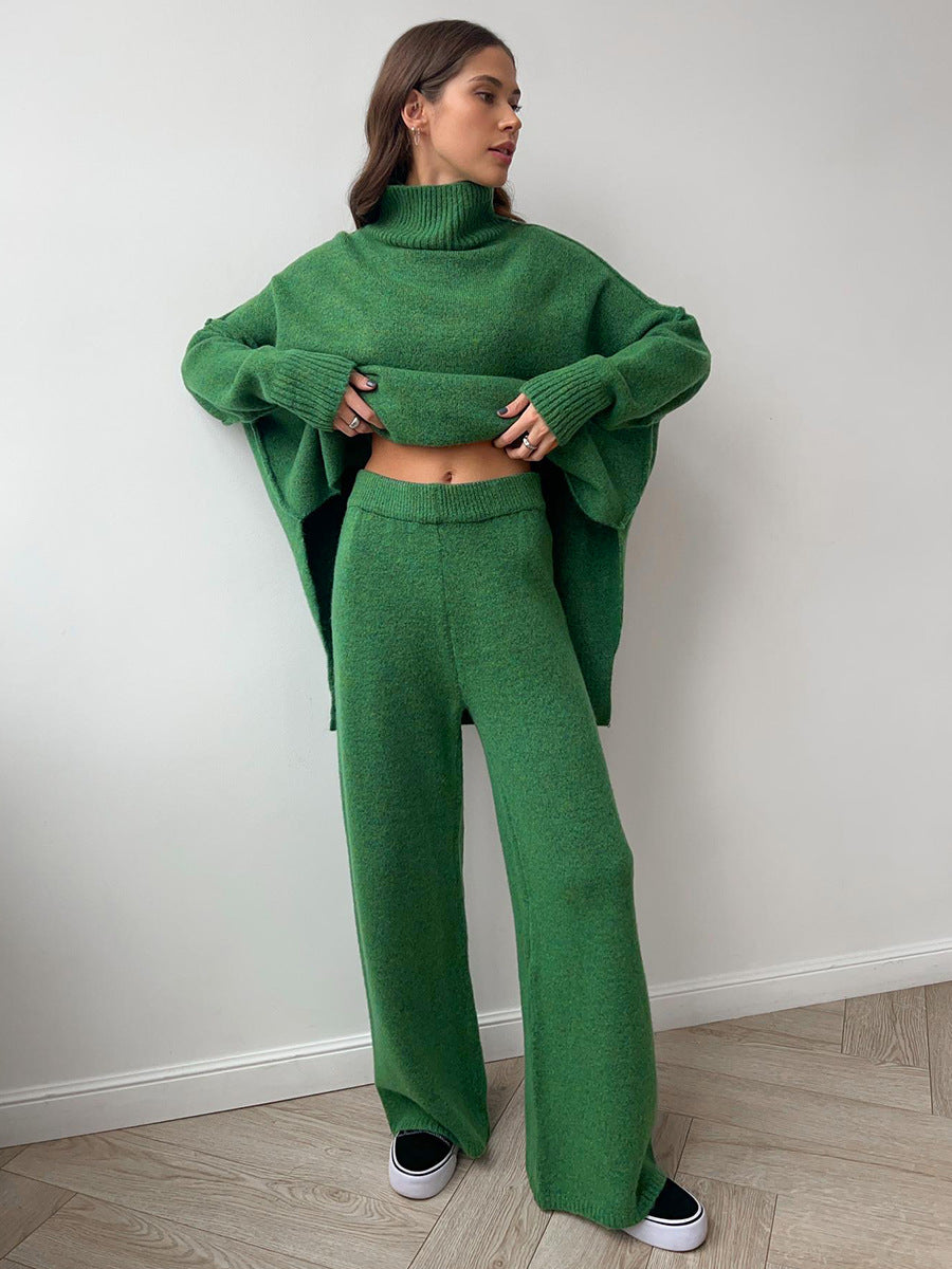 Adiffu Loose Casual Turtleneck Sweater Set