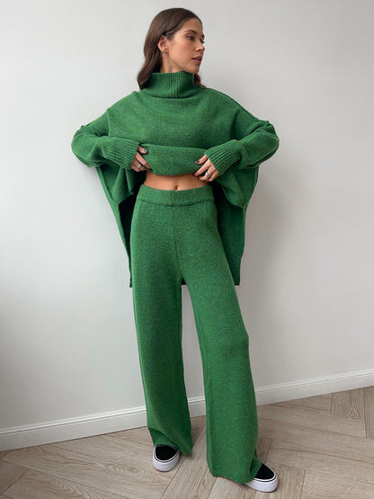 Adiffu Loose Casual Turtleneck Sweater Set