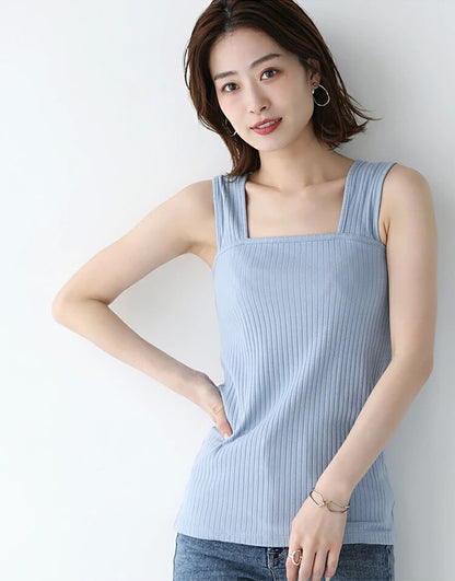 Adiffu Women's High Stretch Ribbed Vest