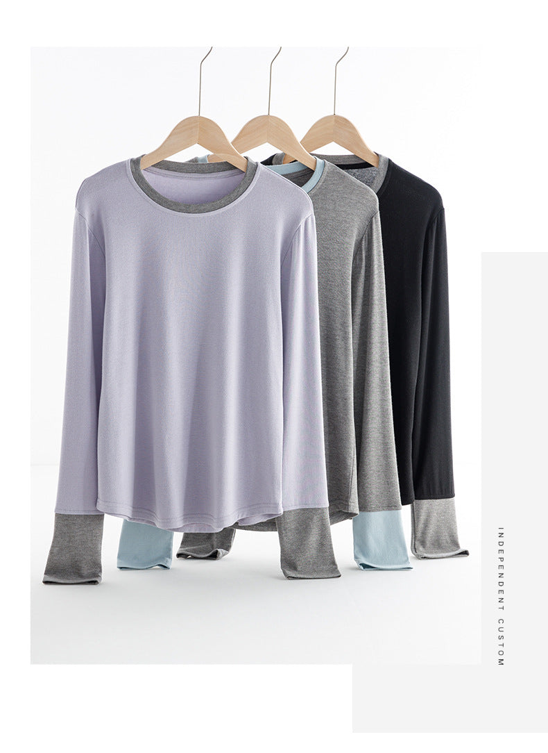 Adiffu Circular Design Waist Slimming Long Sleeve T-shirt