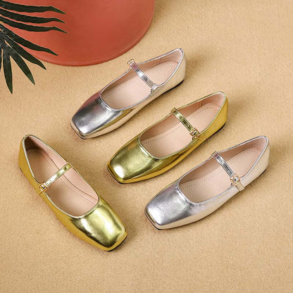 Adiffu French Soft Leather Maryjane Flats