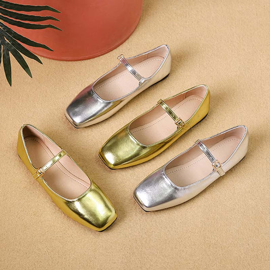 Adiffu French Soft Leather Maryjane Flats