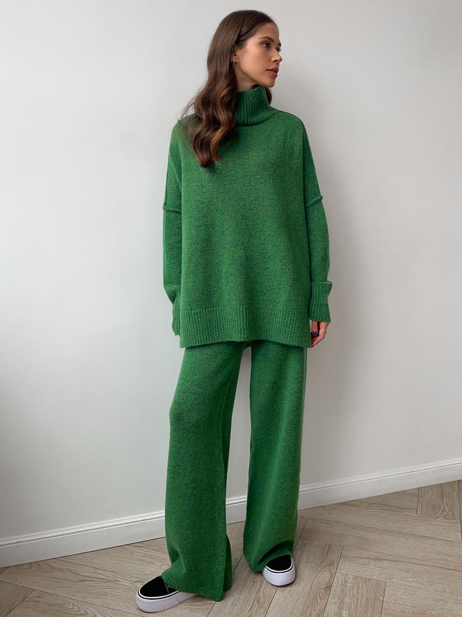 Adiffu Loose Casual Turtleneck Sweater Set