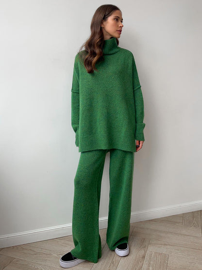 Adiffu Loose Casual Turtleneck Sweater Set