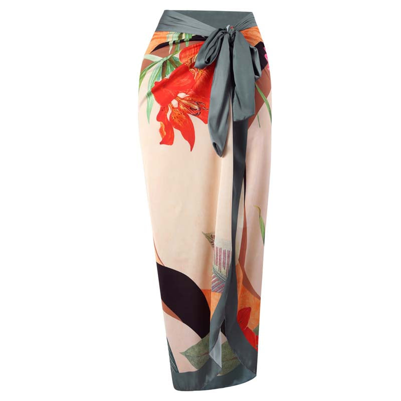 Adiffu Printed Long Skirt Swimsuit