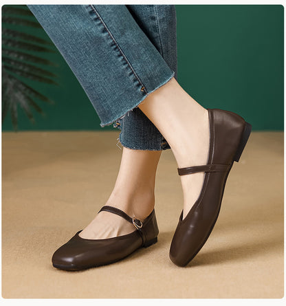 Adiffu French Retro Mary Jane Flats