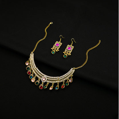 European and American Vintage Rhinestone Jewelry Set