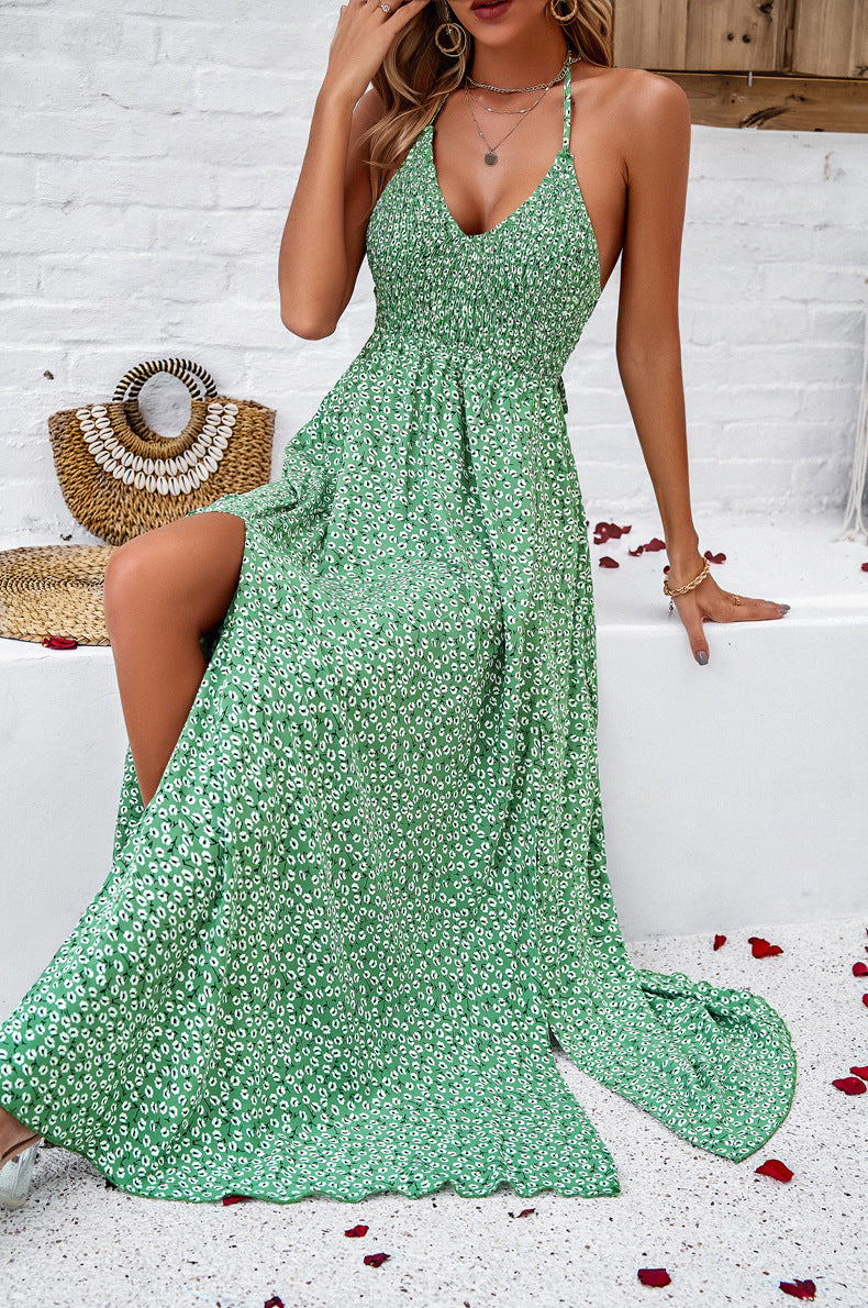 Adiffu Casual Holiday Print Strappy Dress