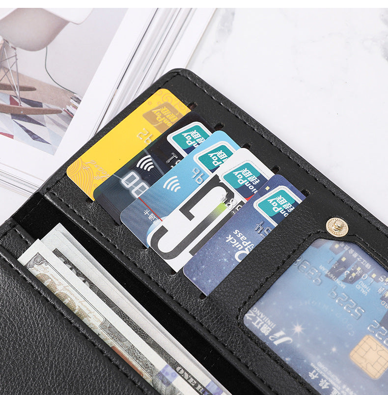 Adiffu Simple And Thin Money Clip Multi-Card Anti-degaussing Retro Change Clutch Bag