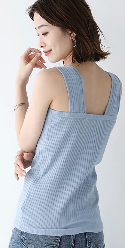 Adiffu Women's High Stretch Ribbed Vest