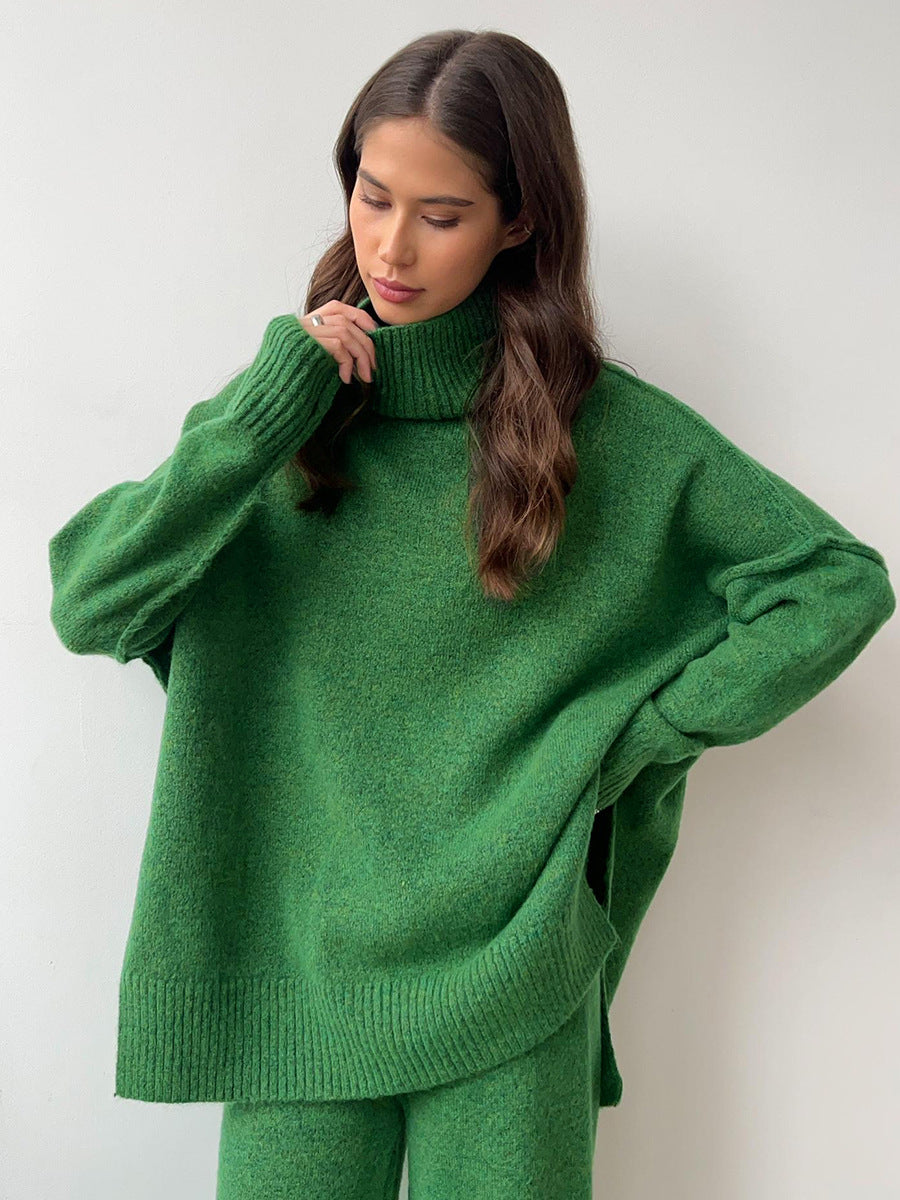 Adiffu Loose Casual Turtleneck Sweater Set