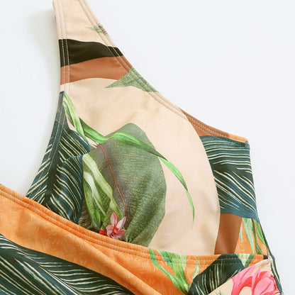 Adiffu Printed Long Skirt Swimsuit