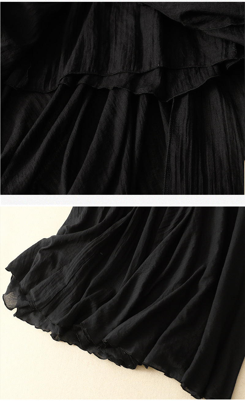 Adiffu Sweet Flouncing Double-deck Skirt