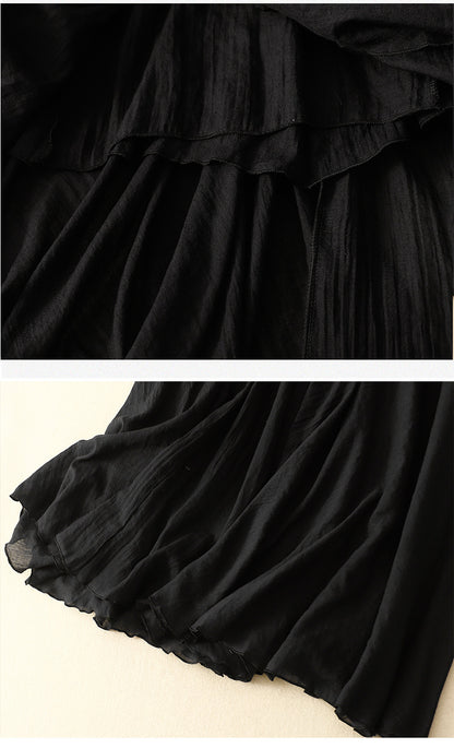 Adiffu Sweet Flouncing Double-deck Skirt