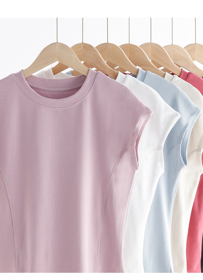Summer Crew Neck Slim-fit Short-sleeved T-shirt For Girl